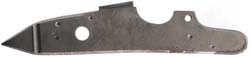 Lock plate, wax cast steel, 5.3" x .98", as cast, requires drilling and tapping